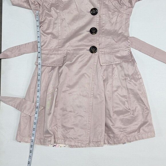 Vintage 7th Street NY Pink Size 4 Women's Trench Jacket Coat with Belt - Picture 11 of 11